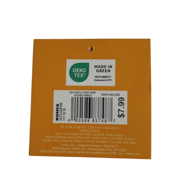 HAND CRAFTED Crochet Top Colorful Turtle Hanging Kitchen or Bathroom Hand Towel - Picture 6 of 7